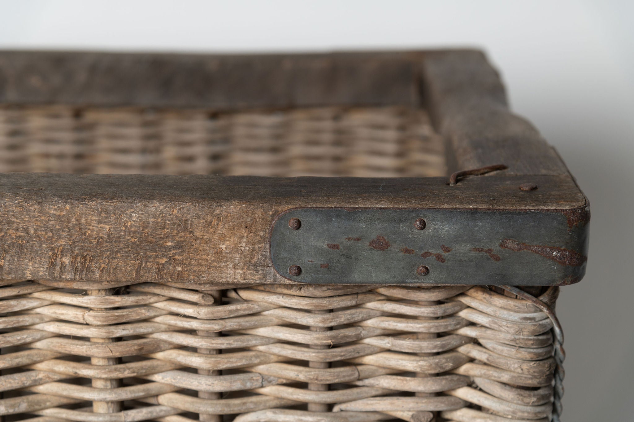 Antique French Wicker industrial trolley, circa 1920's