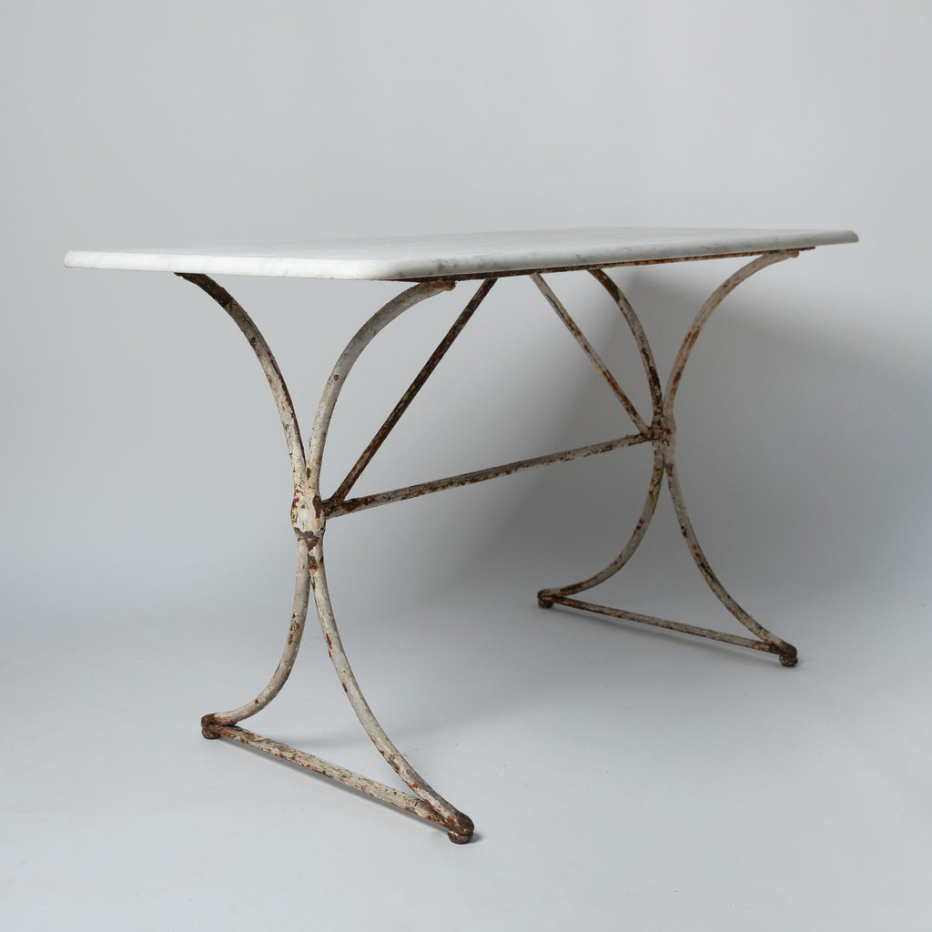 Antique 19th century french marble top bistro table