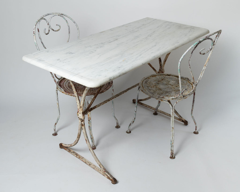 Antique 19th century french marble top bistro table