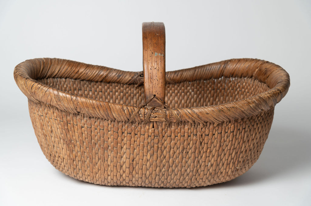 Handwoven antique chinese reed basket