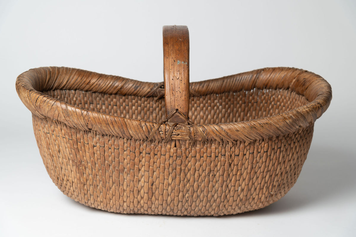 Handwoven antique chinese reed basket