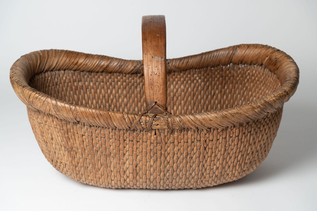 Handwoven antique chinese reed basket
