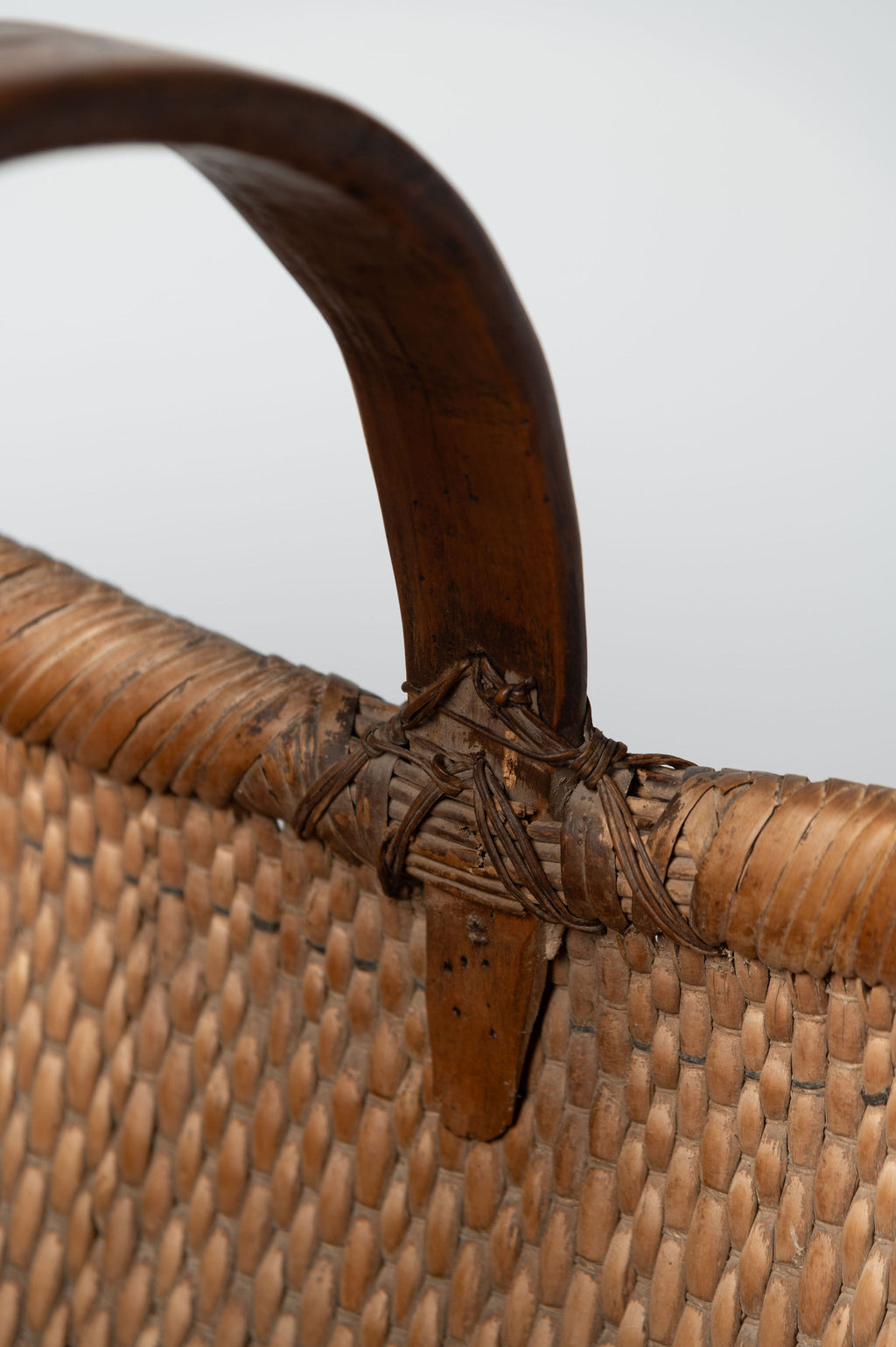 Handwoven antique chinese reed basket