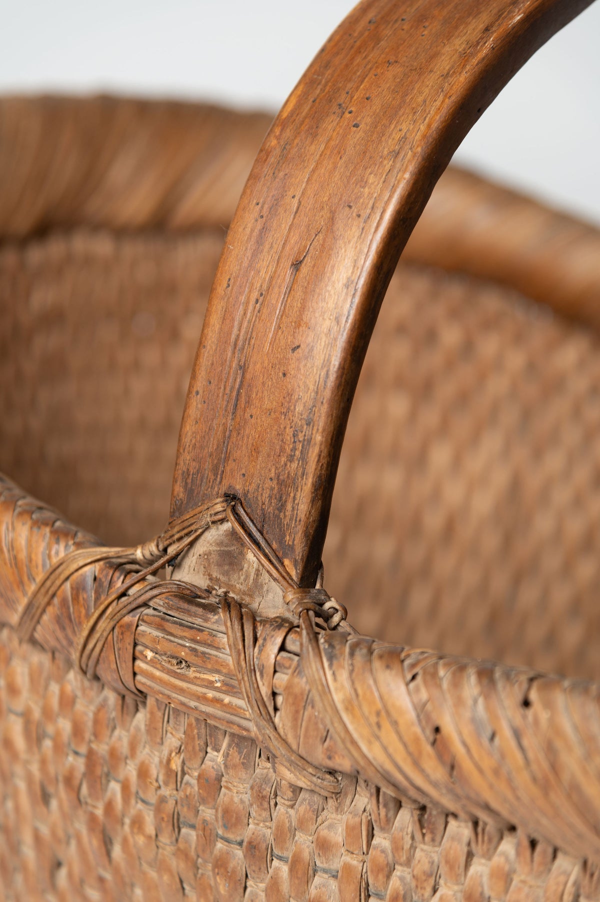 Handwoven antique chinese reed basket