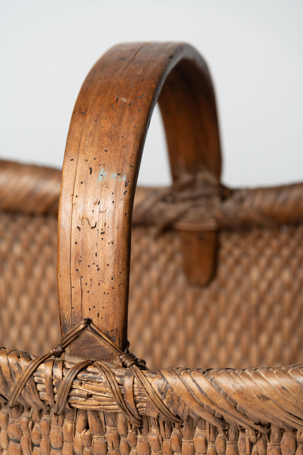 Handwoven antique chinese reed basket