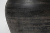 Beautiful large black grey pottery jar lamp with ivory white boucle fabric lampshade