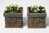 Charming pair small antique French cast iron planters