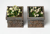 Charming pair small antique French cast iron planters