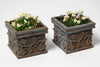 Charming pair small antique French cast iron planters