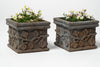 Charming pair small antique French cast iron planters