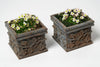 Charming pair small antique French cast iron planters