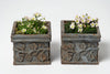 Charming pair small antique French cast iron planters