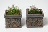 Charming pair small antique French cast iron planters