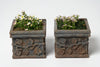 Charming pair small antique French cast iron planters