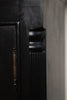 Large vintage black painted 4 door glazed cabinet