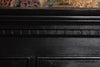 Large vintage black painted 4 door glazed cabinet