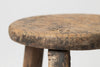 Antique chinese rustic round milking stool