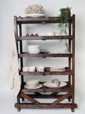 Rare Vintage Industrial Wooden Shoe Rack Trolley