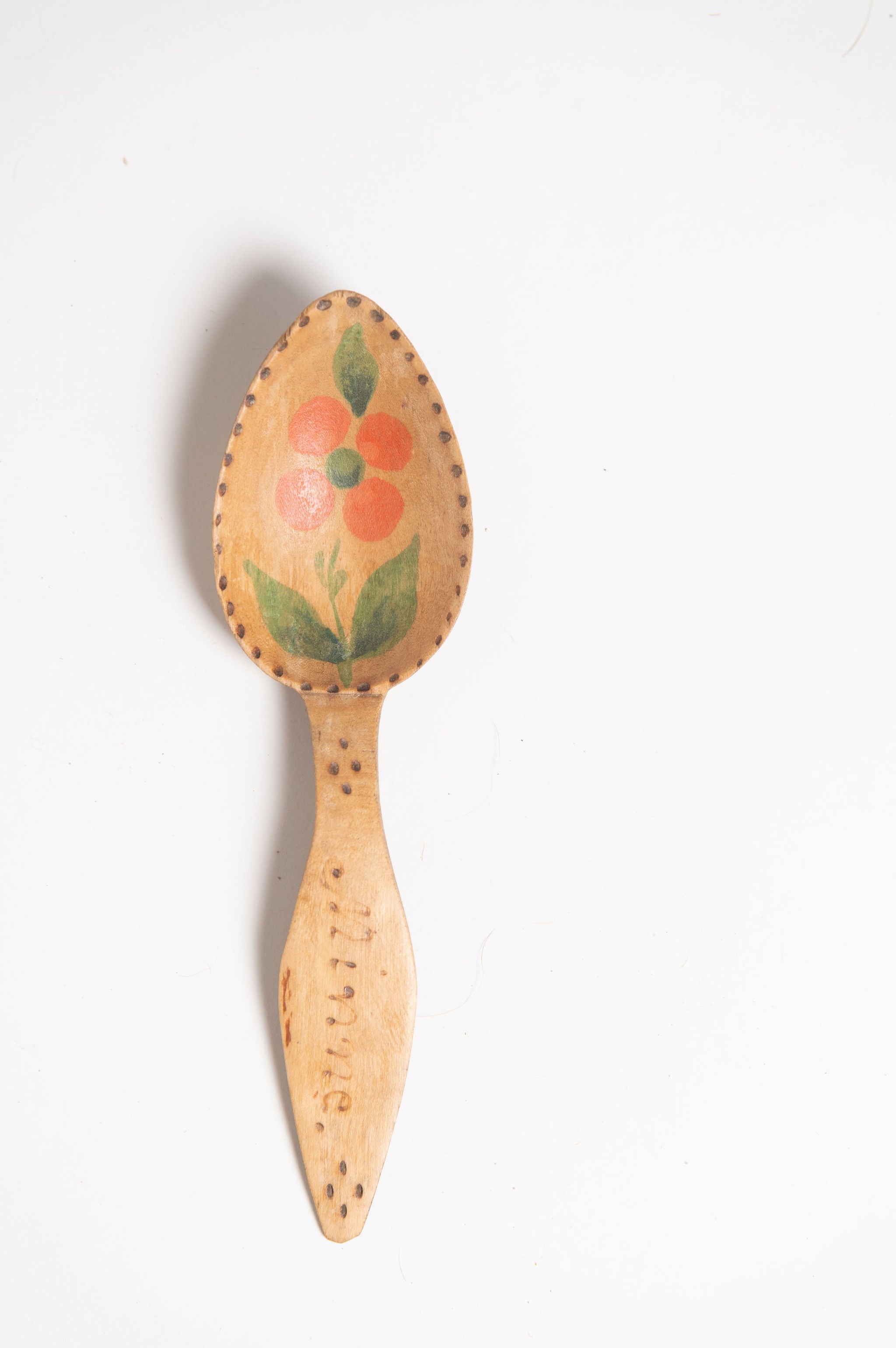 Vintage Swedish Wooden hand painted souvenir spoon