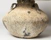 Beautiful Barnacled textured terracotta jar lamp with natural linen shade