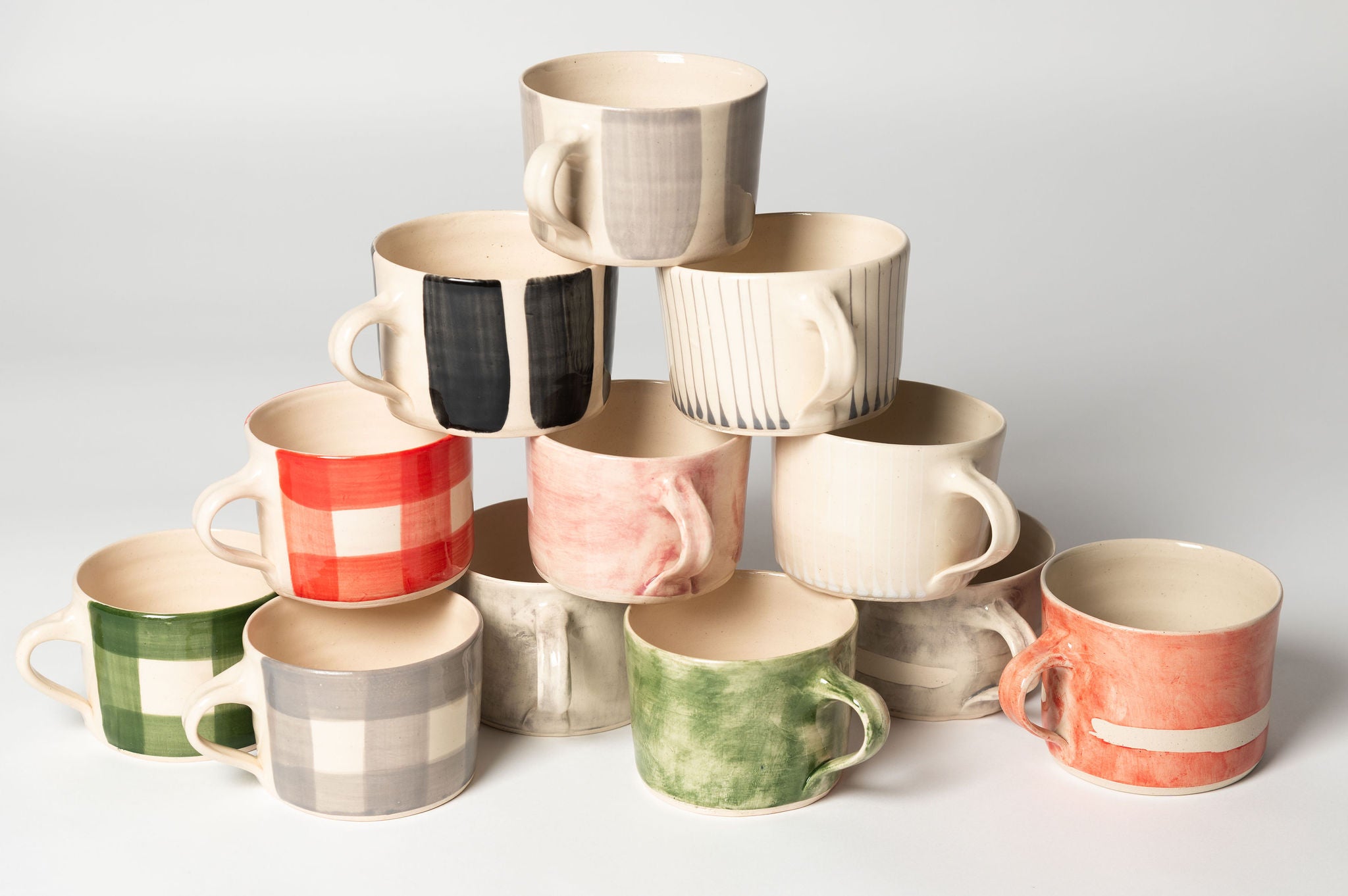 Wonki ware squat mug, various designs