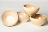 Vintage French Digoin stoneware bowls, in creamy colourway