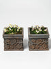 Charming pair small antique French cast iron planters