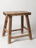 Vintage Chinese elm stool with traces of paint to the seat