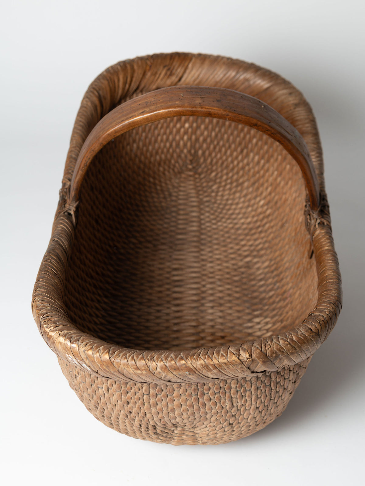 Handwoven antique chinese reed basket