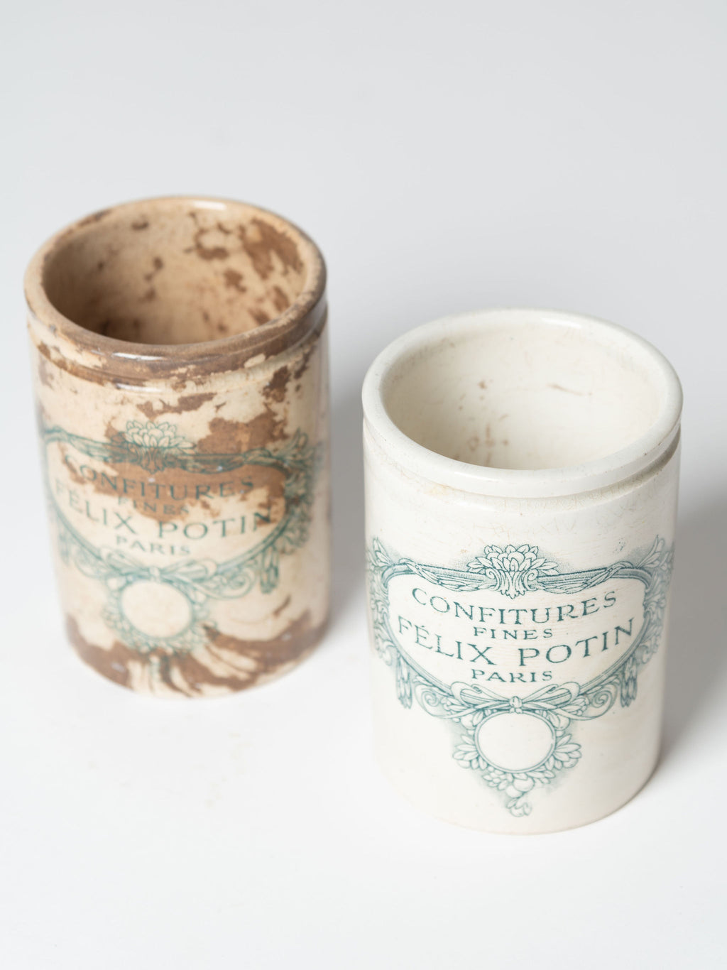 Antique French Felix Potin Confiture pots