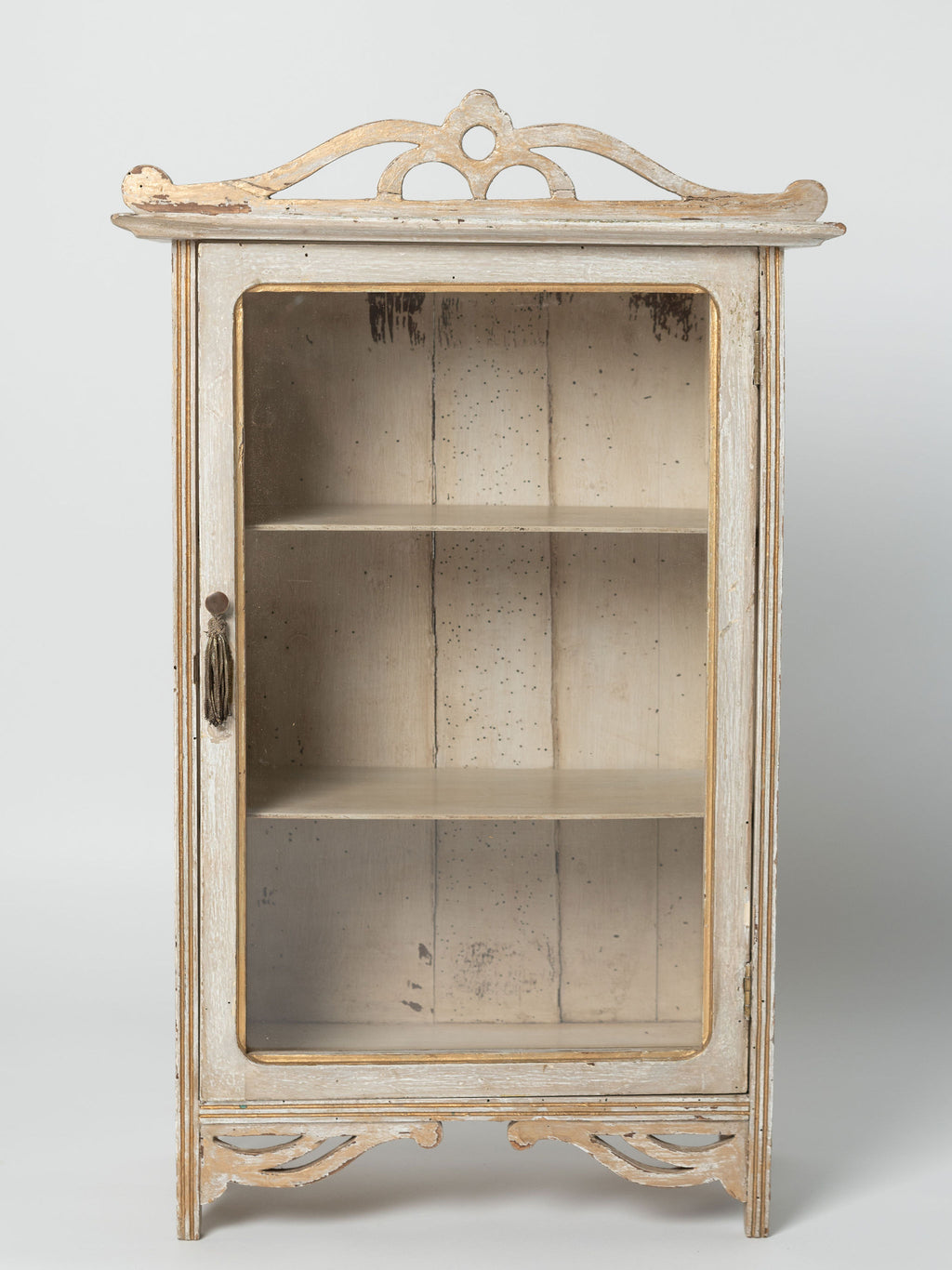 Antique French glazed wall cabinet
