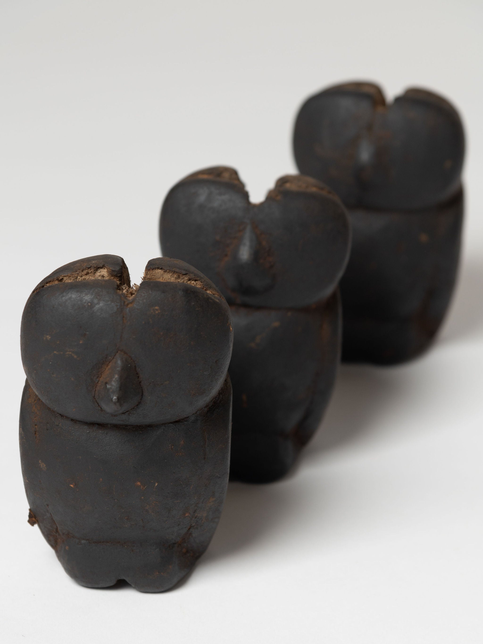 Vintage burmese wooden owl moulds