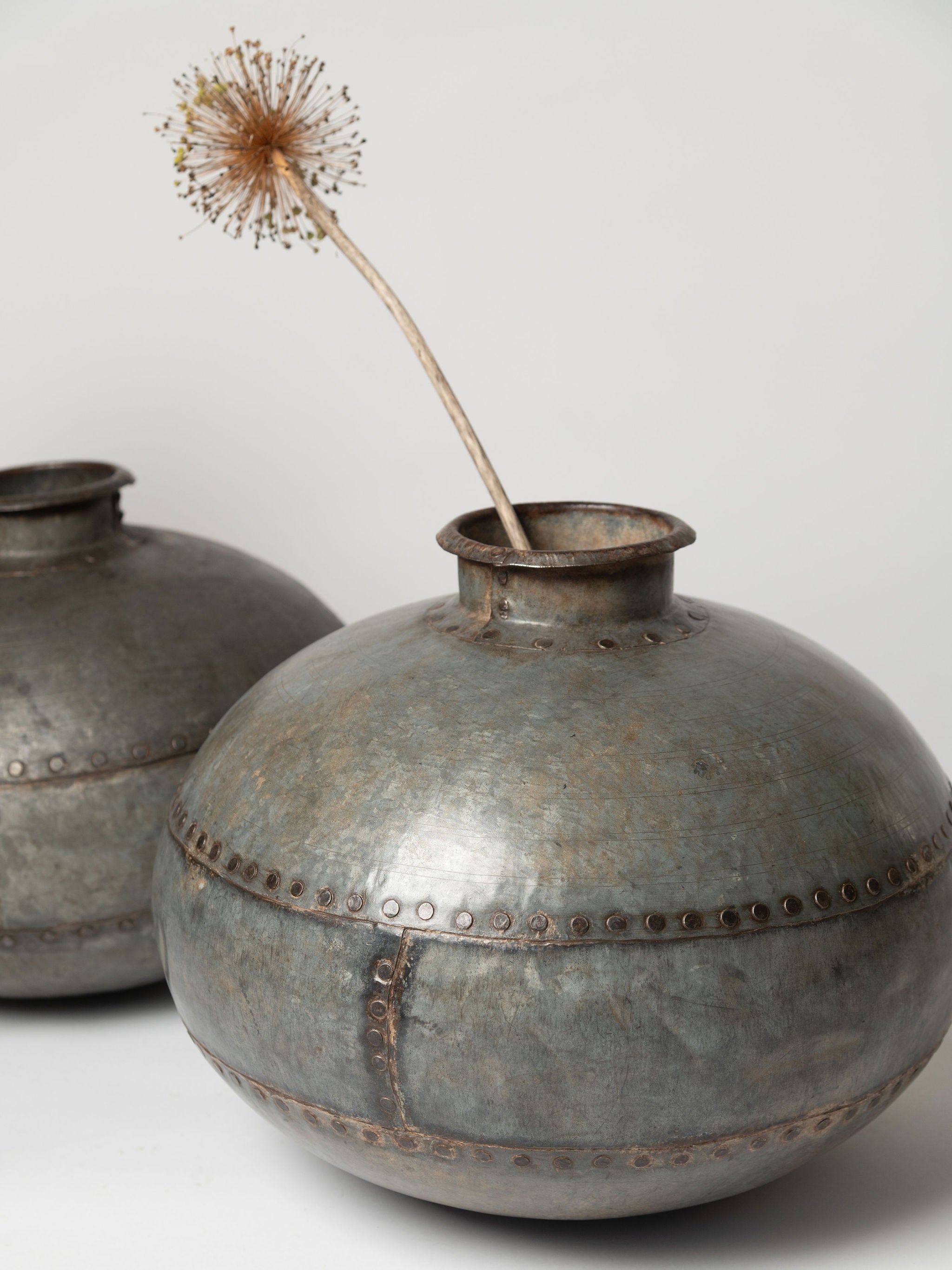Handcrafted Metal Indian Water Vessels