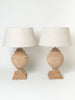 Beautiful wooden table lamps with natural linen shades
