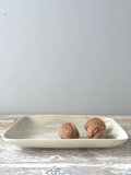 Wonki ware rectangular utensils dish in plain warm grey wash