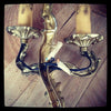 Pair Vintage French Gilt Brass Acanthus Leaves Wall Lights - Decorative Antiques UK  - 3