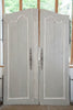 Beautiful Pair Large Vintage French Armoire Doors, painted in Pale Grey and White - Decorative Antiques UK  - 2