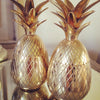 Stunning Pair Mid Century Brass Pineapple Ice Buckets/Containers - Decorative Antiques UK  - 2