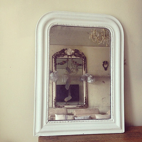 Gorgeous Antique Louis Philippe Mirror with foxed Mercury glass - Decorative Antiques UK 