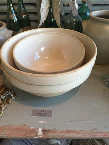 Beautiful Vintage French Stoneware Bowls - Decorative Antiques UK  - 7