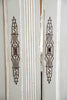 Beautiful Pair Large Vintage French Armoire Doors, painted in Pale Grey and White - Decorative Antiques UK  - 6
