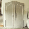 Beautiful Pair Large Vintage French Armoire Doors, painted in Pale Grey and White - Decorative Antiques UK  - 3