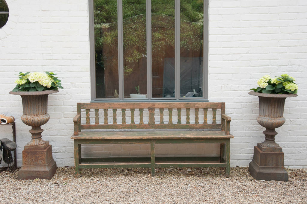 Gorgeous Antique French Wooden Bench with original paint - Decorative Antiques UK  - 7