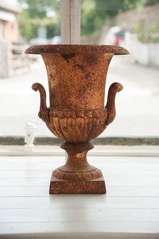Pair Vintage Cast Iron Urns - Decorative Antiques UK  - 1