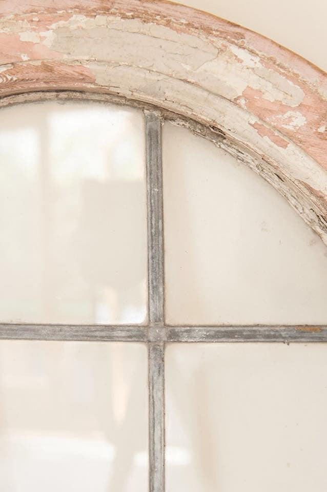 Antique French Round Wooden Window with original paint, lead and glass - Decorative Antiques UK  - 3