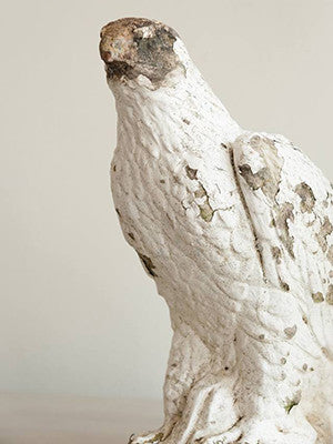 Pair Vintage Stone Falcons - Decorative Antiques UK  - 1
