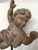 19th Century Hard Carved Italian Wooden Cherub on steel stand - Decorative Antiques UK  - 2