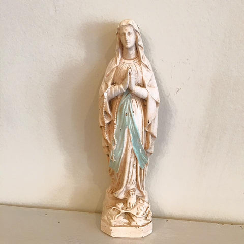 Small Vintage French Plaster Madonna figurine signed Pieraccini - Decorative Antiques UK  - 1