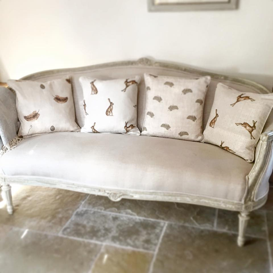 Beautiful Peony and Sage Cushions - Decorative Antiques UK  - 4
