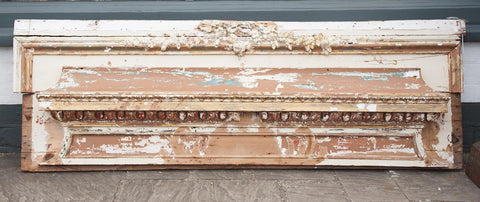 Gorgeous Pair Large Antique French Wooden Pediment Fragments with original paint - Decorative Antiques UK  - 1